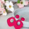 Ohrstecker Polymer Clay abgerundetes Viereck Donuts Fuchsia