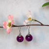 Ohrringe aus Resin handgefertigte Perlen mit Glitzer Lila