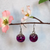 ​Ohrringe aus Resin handgefertigte Perlen mit Glitzer Lila