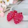 Ohrstecker aus Resin große Monstera Blätter mit Glitzer in Pink Fuchsia