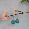 Ohrringe aus Resin handgefertigte Perlen mit Glitzer Hellblau