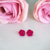 Ohrstecker aus Polymer Clay kleine Rosen Magenta