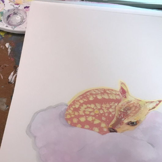 Work in progress: Zwischenstand der Gouachemalerei