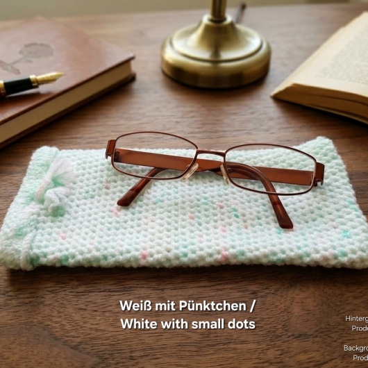 Handgehäkeltes Brillenetui Handgefertigtes Brillenetui aus weicher Wolle mit handgeflochtenem Kordelzug. Das etwa 9 x 20 cm große Etui bietet Platz für Lese-, Sonnen- oder Sehbrillen und schützt sie zuverlässig vor Kratzern und leichten Stößen. Leichtes, schlankes Design mit rustikalem Charme – in verschiedenen Farben erhältlich und handgefertigt hergestellt.