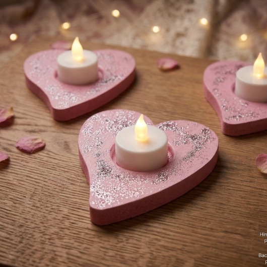 Herz Teelichthalter 4er Set Teelichthalter Herzen Rosa aus Holz im 4er Set, jeweils mit farbenfrohen, individuellen Designs. In der Mitte jedes Herzens befindet sich eine Vertiefung für ein kleines Teelicht, das warmes Licht auf das bemalte Holz wirft. Das 4er-Set strahlt Gemütlichkeit und Liebe aus – perfekt als romantische Deko, Geschenk oder Lichtakzent für Valentinstag, Hochzeit oder Alltag.
